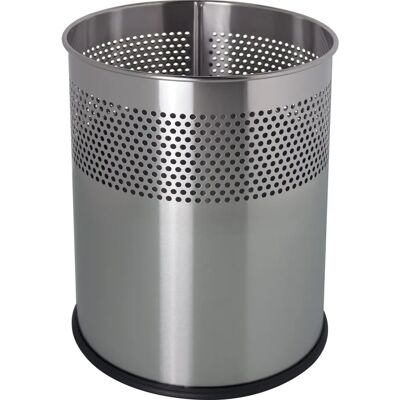 helit Cubo de basura redondo perforado de acero inoxidable - 15L helit Cubo de basura redondo perforado de acero inoxidable - 15L