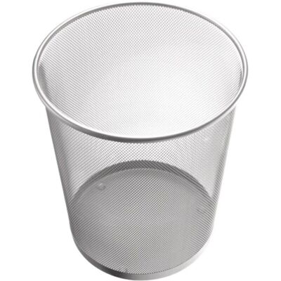 HELIT Mülleimer - 23L Pulverbeschichteter Stahl Silber - Perforierte Dekoration HELIT Mülleimer - 23L Pulverbeschichteter Stahl Silber - Perforierte Dekoration