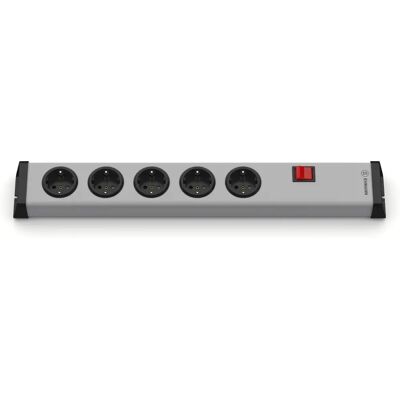 Ehmann 0201x00052300 Verdeler - 5 Stopcontacten, Wit/Grijs Ehmann 0201x00052300 Verdeler - 5 Stopcontacten, Wit/Grijs
