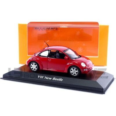Maxichamps VW New Beetle 1998 - Modellauto Zinn - Rot - 1:43 Maxichamps VW New Beetle 1998 - Modellauto Zinn - Rot - 1:43