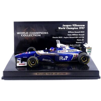 Minichamps Williams FW19 - Jacques Villeneuve Bleu - Modèle en métal 1:43 - Publicité Minichamps Williams FW19 - Jacques Villeneuve Bleu - Modèle en métal 1:43 - Publicité