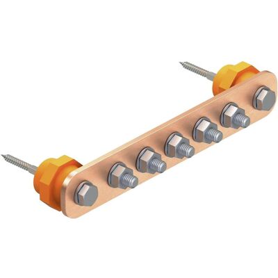 OBO Bettermann Potentialudligningsskinne - 5 ledere kobber OBO Bettermann Potentialudligningsskinne - 5 ledere kobber