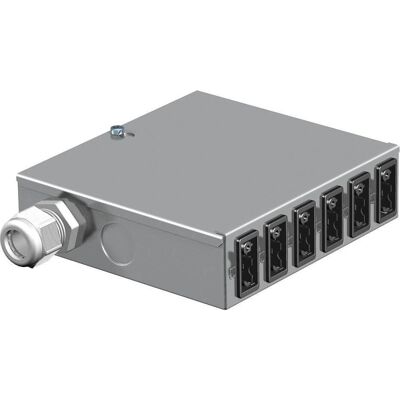 OBO Bettermann UVS-6S2 Unterflur-Verteiler - Metall, Schwarz, 6 Anschlüsse OBO Bettermann UVS-6S2 Unterflur-Verteiler - Metall, Schwarz, 6 Anschlüsse