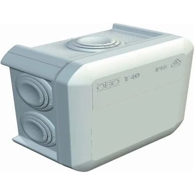 Obo Bettermann T40 Anschlussdose - 7 M25 Dichtungen - IP55 - Grau Obo Bettermann T40 Anschlussdose - 7 M25 Dichtungen - IP55 - Grau