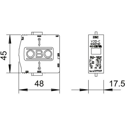 OBO Bettermann Überspannungsableiter V20-C 0-280 - 230V, 20 kA OBO Bettermann Überspannungsableiter V20-C 0-280 - 230V, 20 kA