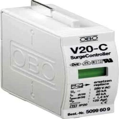 OBO Bettermann - V20-C/0-280V - Protezione da sovratensioni - 1 polo, 280V OBO Bettermann - V20-C/0-280V - Protezione da sovratensioni - 1 polo, 280V