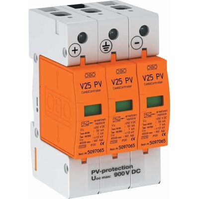 OBO Bettermann V25-B+C 3-PH900 Parafoudre - 3 Pôles, 900V DC, Type 1+2 - Publicité OBO Bettermann V25-B+C 3-PH900 Parafoudre - 3 Pôles, 900V DC, Type 1+2 - Publicité