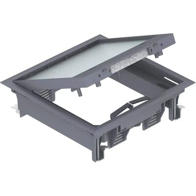 Inserto de dispositivo OBO Bettermann GES4-2U10T 7011 - Cuadrado, 2 compartimentos, para suelos y canales empotrados Inserto de dispositivo OBO Bettermann GES4-2U10T 7011 - Cuadrado, 2 compartimentos, para suelos y canales empotrados
