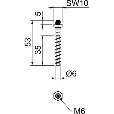OBO Bettermann Ancrage Ignifuge Galvanisé - M6 SW10, 55mm - Publicité OBO Bettermann Ancrage Ignifuge Galvanisé - M6 SW10, 55mm - Publicité