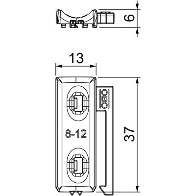 Morsetto cavi OBO - Universale, 12mm, Plastica - Morsetto Morsetto cavi OBO - Universale, 12mm, Plastica - Morsetto