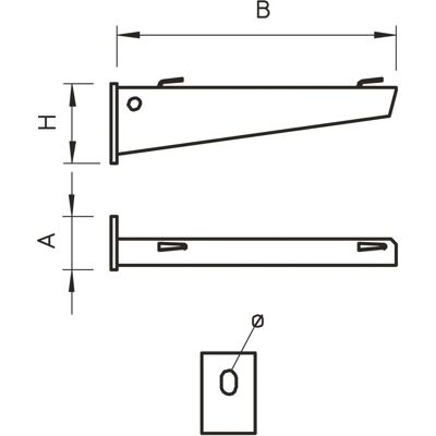 OBO Bettermann Wand- und Deckenhalter - Stahl, 210mm, Max 1.5kN OBO Bettermann Wand- und Deckenhalter - Stahl, 210mm, Max 1.5kN