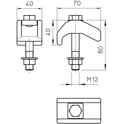 OBO Bettermann TKS-S-30 ZL (VE2) Abrazadera pesada - Mandíbula de sujeción OBO Bettermann TKS-S-30 ZL (VE2) Abrazadera pesada - Mandíbula de sujeción