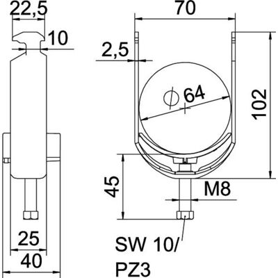 OBO Bettermann 1186462 Kabelklemme - Langlebig Polypropylen, Passend für C-Profil, Einfach zu Installieren OBO Bettermann 1186462 Kabelklemme - Langlebig Polypropylen, Passend für C-Profil, Einfach zu Installieren