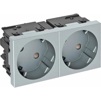 OBO Bettermann - STD-D3SC AL2 - Aluminium 33° Steckdose - 2-fach Schutzkontakt OBO Bettermann - STD-D3SC AL2 - Aluminium 33° Steckdose - 2-fach Schutzkontakt