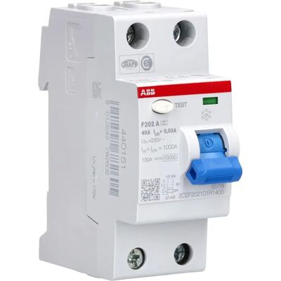 ABB 2CSF202101R1400 - 2-Pole RCD - 40A - 0.03A - 230V/AC, 400V/AC ABB 2CSF202101R1400 - 2-Pole RCD - 40A - 0.03A - 230V/AC, 400V/AC