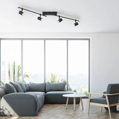 Lampada da Soffitto Nera Barik di Paul Neuhaus - Fari LED Regolabili Lampada da Soffitto Nera Barik di Paul Neuhaus - Fari LED Regolabili