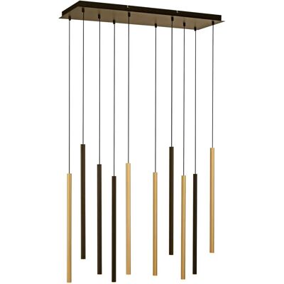 Paul Neuhaus Flute Pendelleuchte - 10-flammig Schwarz/Gold - Innenleuchte Paul Neuhaus Flute Pendelleuchte - 10-flammig Schwarz/Gold - Innenleuchte