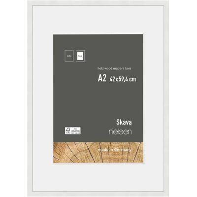 Cadre en bois Nielsen Skava A2 - Blanc - 42x59,4cm - Publicité Cadre en bois Nielsen Skava A2 - Blanc - 42x59,4cm - Publicité