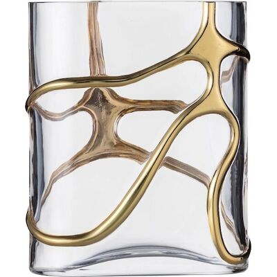 EISCH Stargate Transparente Kristall-Goldvase 30cm EISCH Stargate Transparente Kristall-Goldvase 30cm