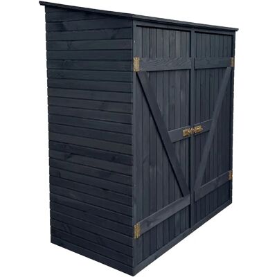 PROMADINO Garten-Geräteschrank - 149x164x77 cm - Anthrazit - Holz PROMADINO Garten-Geräteschrank - 149x164x77 cm - Anthrazit - Holz