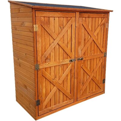 PROMADINO Pforzheim Garten-Geräteschrank - Honigbraun - Holz - 149x78x163 cm PROMADINO Pforzheim Garten-Geräteschrank - Honigbraun - Holz - 149x78x163 cm