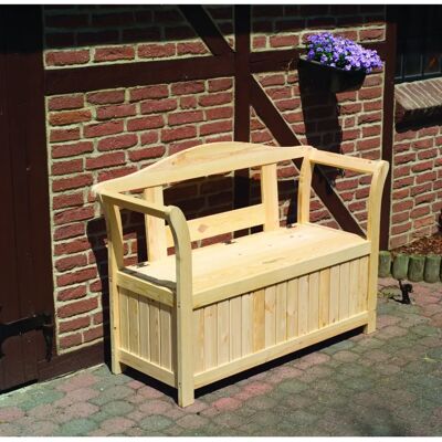 PROMADINO Gartenbank - Kiefernholz, Beige, 130x91x50cm - Gartenbank PROMADINO Gartenbank - Kiefernholz, Beige, 130x91x50cm - Gartenbank