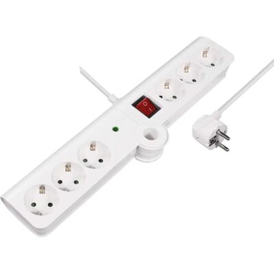 MAXTRACK Verlengsnoer NV75-1,5WL - 6 Stopcontacten, Opvouwbaar, 1.5m, Binnen MAXTRACK Verlengsnoer NV75-1,5WL - 6 Stopcontacten, Opvouwbaar, 1.5m, Binnen
