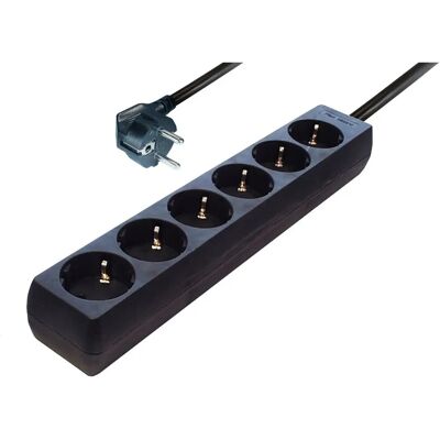 Multiprise Maxtrack 6 prises, 5m, Noir - Power Strip - Publicité Multiprise Maxtrack 6 prises, 5m, Noir - Power Strip - Publicité