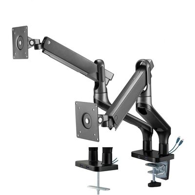 myWall Monitor Stand with Flexible Arms & USB Ports - Ergonomic Dual Monitor Mount myWall Monitor Stand with Flexible Arms & USB Ports - Ergonomic Dual Monitor Mount