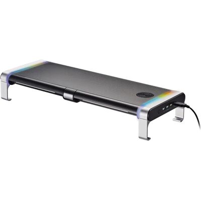 MYWALL HT43L - Monitorständer mit Qi-Ladegerät, RGB, USB, Schubladen MYWALL HT43L - Monitorständer mit Qi-Ladegerät, RGB, USB, Schubladen