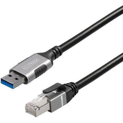 Maxtrack USB 3.0 / RJ45 Network Adapter - 2m Black Maxtrack USB 3.0 / RJ45 Network Adapter - 2m Black