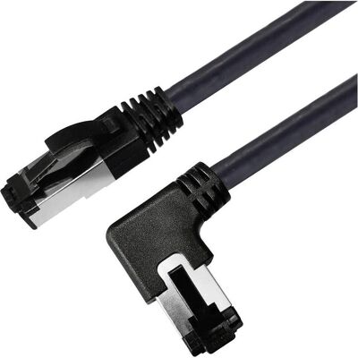 Câble réseau Maxtrack TI51-2L RJ45 - 2m Noir, S/FTP, Angle droit - Publicité Câble réseau Maxtrack TI51-2L RJ45 - 2m Noir, S/FTP, Angle droit - Publicité