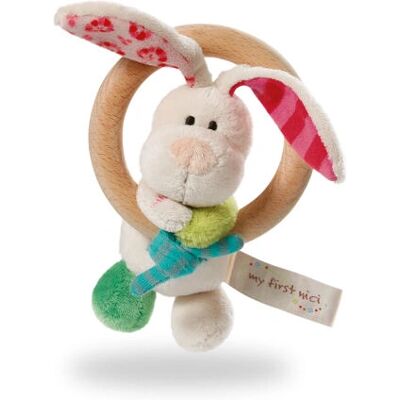 NICI Tilli Baby Skallra - Mjuk plysch, Trä-tyggele, Klocka NICI Tilli Baby Skallra - Mjuk plysch, Trä-tyggele, Klocka