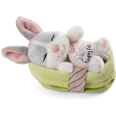 NICI 12cm Gray/White Sleeping Bunny Plush Toy - Plush Toy NICI 12cm Gray/White Sleeping Bunny Plush Toy - Plush Toy