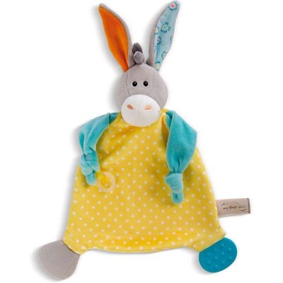 Doudou NICI Âne avec Anneau de Dentition & Clip pour Sucette - 25x25 cm Doudou NICI Âne avec Anneau de Dentition & Clip pour Sucette - 25x25 cm