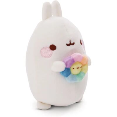 NICI 61163 Plüschtier - Weiches Plüsch 12cm Molang mit bunter Blume NICI 61163 Plüschtier - Weiches Plüsch 12cm Molang mit bunter Blume