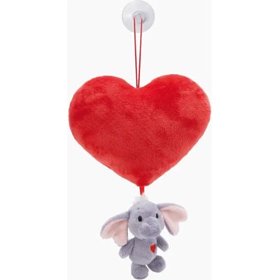 NICI Plush Heart with Love Elephant - Dark Gray & Suction Cup NICI Plush Heart with Love Elephant - Dark Gray & Suction Cup