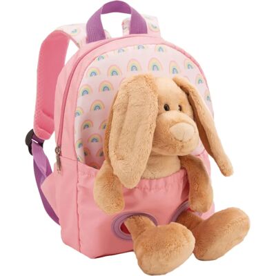 Nici Roze Kinder Rugzak met Knuffelhase - Rugzak Nici Roze Kinder Rugzak met Knuffelhase - Rugzak
