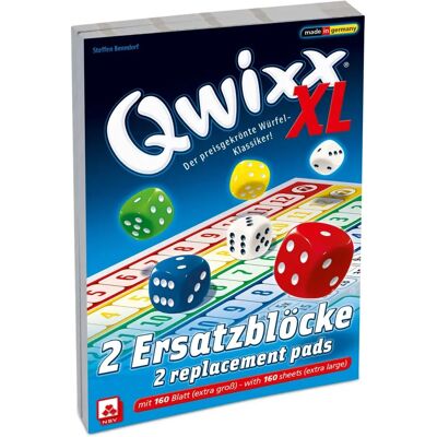 Nürnberger Spielkarten Qwixx XL - Blocs de Rechange 2 Pièces - Publicité Nürnberger Spielkarten Qwixx XL - Blocs de Rechange 2 Pièces - Publicité