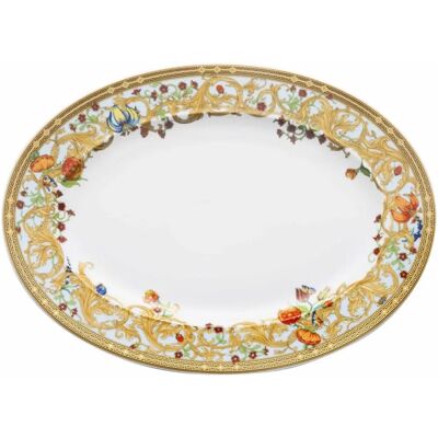 Plato de comedor ovalado de porcelana Versace 40 cm Plato de comedor ovalado de porcelana Versace 40 cm