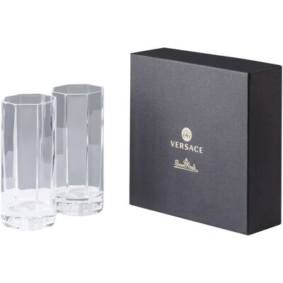 Vaso de Longdrink Medusa Lumiere de Versace en Gris Oscuro - Elegante y Lujoso Vaso de Longdrink Medusa Lumiere de Versace en Gris Oscuro - Elegante y Lujoso
