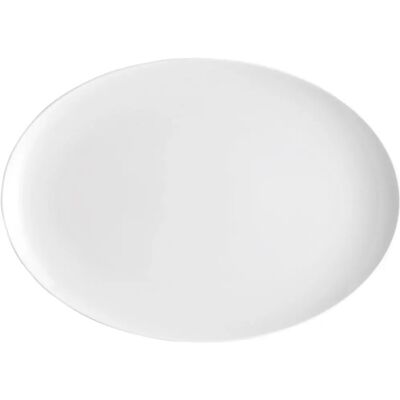 Piatto da Cena Ovale Bianco Loft Thomas - 40cm - Porcellana Piatto da Cena Ovale Bianco Loft Thomas - 40cm - Porcellana