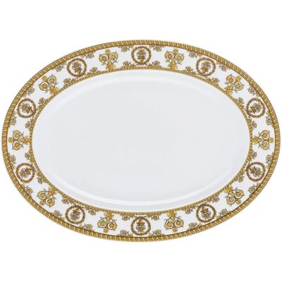 Versace I Love Baroque Bianco Oval tallerken - 34cm Porcelæn Versace I Love Baroque Bianco Oval tallerken - 34cm Porcelæn