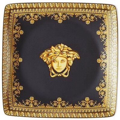 Versace Cuenco Cuadrado 12 cm Barroco en Porcelana Negra Versace Cuenco Cuadrado 12 cm Barroco en Porcelana Negra