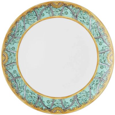 Plato de Porcelana Verde y Blanco La Scala del Palazzo de Versace - Placa para Comer Plato de Porcelana Verde y Blanco La Scala del Palazzo de Versace - Placa para Comer