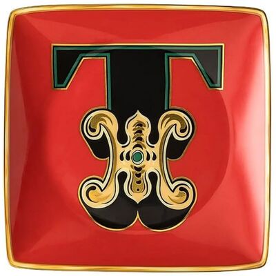 Versace 12cm Kvadratisk Porselen Holiday Alphabet T Versace 12cm Kvadratisk Porselen Holiday Alphabet T