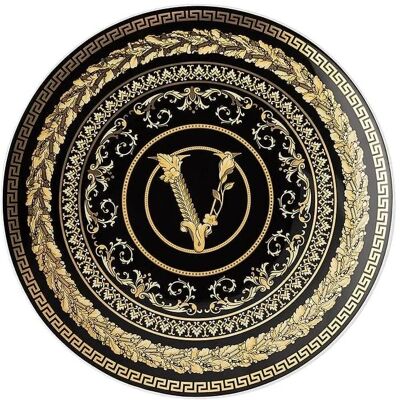 Plato Negro Virtus Gala de Versace - Porcelana - 17cm - Diseño Italiano Plato Negro Virtus Gala de Versace - Porcelana - 17cm - Diseño Italiano