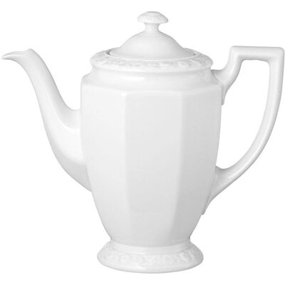 Pote de café de cerámica blanca Rosenthal - Diseño octogonal clásico - 1,08 L Pote de café de cerámica blanca Rosenthal - Diseño octogonal clásico - 1,08 L