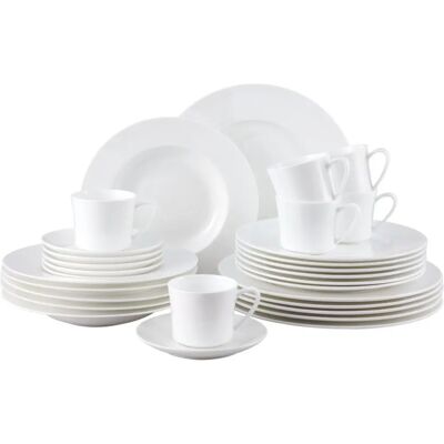 Conjunto de Louça em Bone China Jade da Rosenthal - 30 peças - Branco Conjunto de Louça em Bone China Jade da Rosenthal - 30 peças - Branco