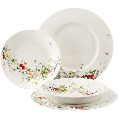 Rosenthal Bone China Blumen-Teller-Set - 4 Stück Rosenthal Bone China Blumen-Teller-Set - 4 Stück